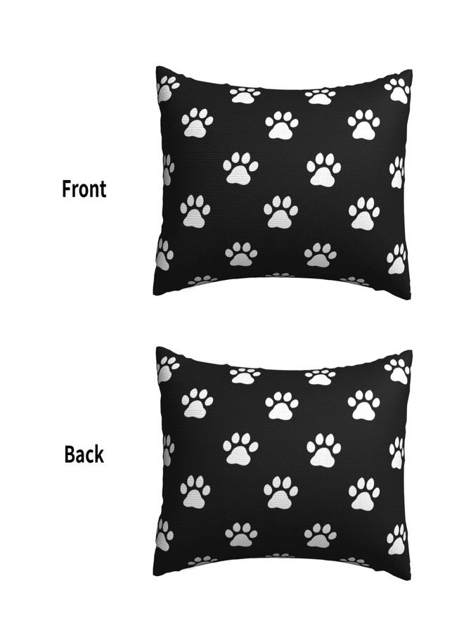 DXTKWL Pillow Case Queen Size Black White Dog Cat Paw Print Breathable Pillow Covers Case with Zipper, Soft Cozy Pillowcase 20x30 in for Bedroom - Image 4