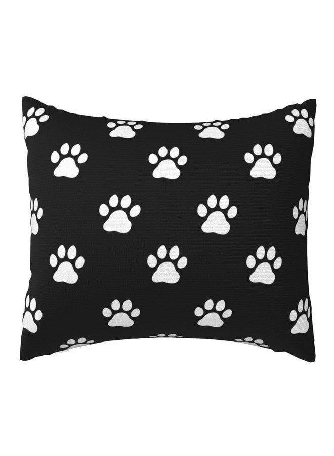 DXTKWL Pillow Case Queen Size Black White Dog Cat Paw Print Breathable Pillow Covers Case with Zipper, Soft Cozy Pillowcase 20x30 in for Bedroom - Image 1