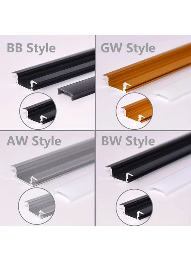 12Pcs Black LED Strip Light Diffuser Channel 50cm Weather Resistant Easy Install - Image 5