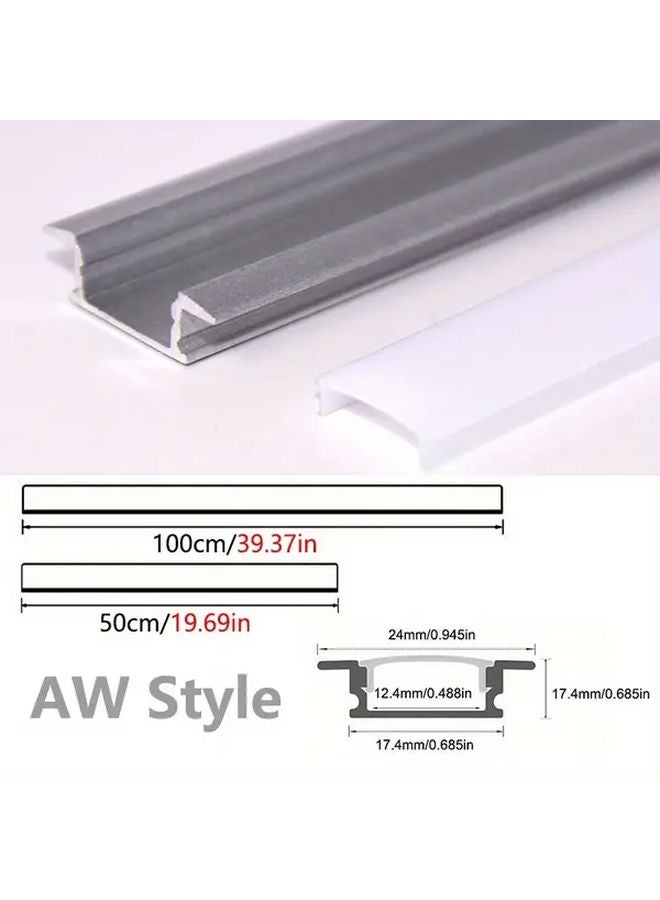 12Pcs Black LED Strip Light Diffuser Channel 50cm Weather Resistant Easy Install - Image 4