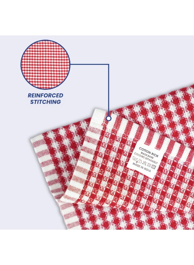 BLOR Multipurpose Microfiber Cleaning Cloth 5 Pieces - Kitchen Towel Set for Dish Drying, Reusable, Super Absorbent & Lint-Free, Multi-Purpose Microfibre Cloth for Home & Kitchen (Red) - Image 4