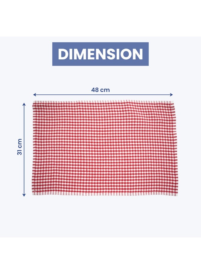 BLOR Multipurpose Microfiber Cleaning Cloth 5 Pieces - Kitchen Towel Set for Dish Drying, Reusable, Super Absorbent & Lint-Free, Multi-Purpose Microfibre Cloth for Home & Kitchen (Red) - Image 5