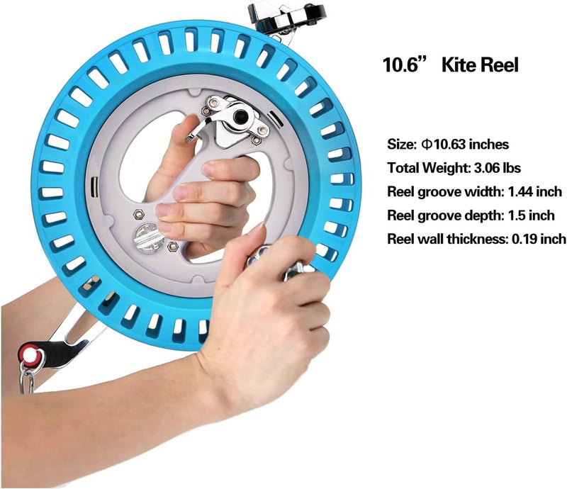 C COMCROSFLY Professional 10.6 inch Kite Reel, Hand- Hold Steady Metal Roller with Belt for Big Kites - Image 5