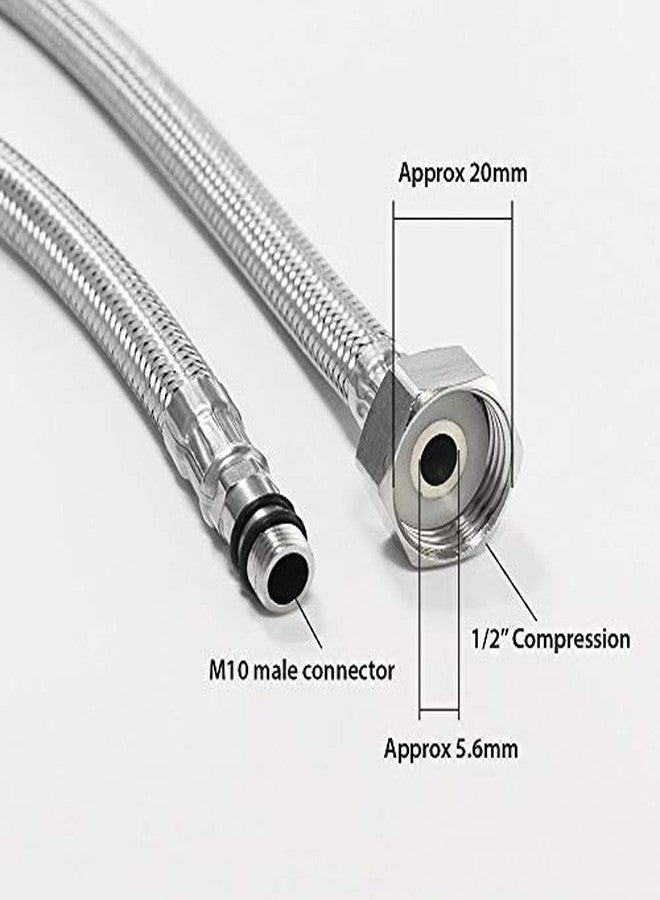 MAYUR ÖCICH Pack of 2 Heavy Stainless Steel(304-Grade) 24 Inch Braided Connection Pipe for Hot & Cold Water Tap for Basin Mixer, Single Lever Sink Mixer, Central Hole Tap, Angle Valve(ALLIED-789) - Image 4