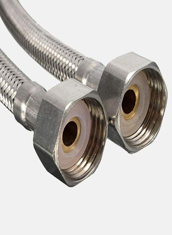 MAYUR ÖCICH Pack of 2 Heavy Stainless Steel(304-Grade) 24 Inch Braided Connection Pipe for Hot & Cold Water Tap for Basin Mixer, Single Lever Sink Mixer, Central Hole Tap, Angle Valve(ALLIED-789) - Image 2