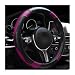 DXNQ Car Steering Wheel Cover 15 Inch Carbon Fiber Leather Stitching Color Steering Wheel Protector AntiSlip Elastic Breathable Steering Wheel Cover Stylish Decor for Most Cars BlackPurple - Image 2