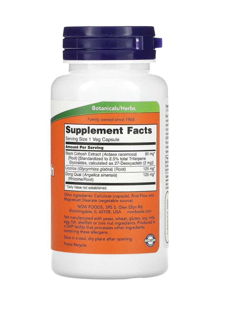 now Black Cohosh 80 mg 90 Capsules - Image 2