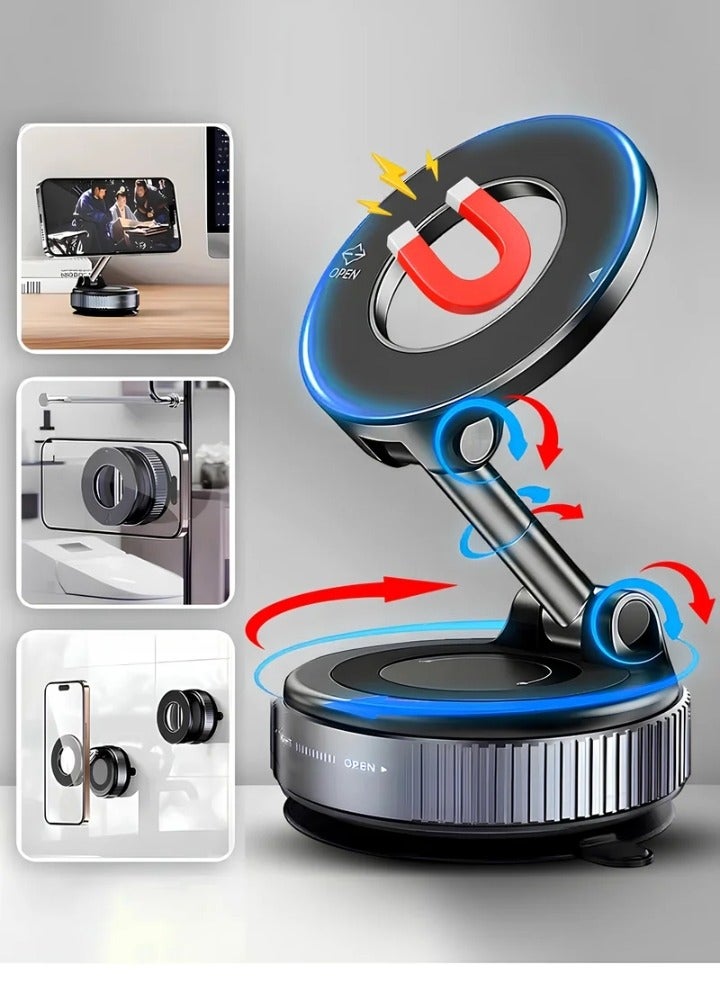 نقطة التسوق حامل هاتف مغناطيسي للسيارة بزاوية 360 درجة - قوة شفط عالية | ماج سيف وجميع الهواتف الذكية - Image 3
