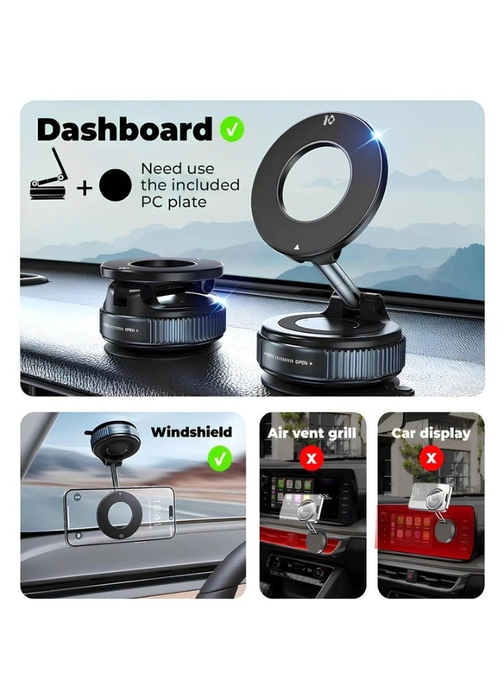 نقطة التسوق حامل هاتف مغناطيسي للسيارة بزاوية 360 درجة - قوة شفط عالية | ماج سيف وجميع الهواتف الذكية - Image 4