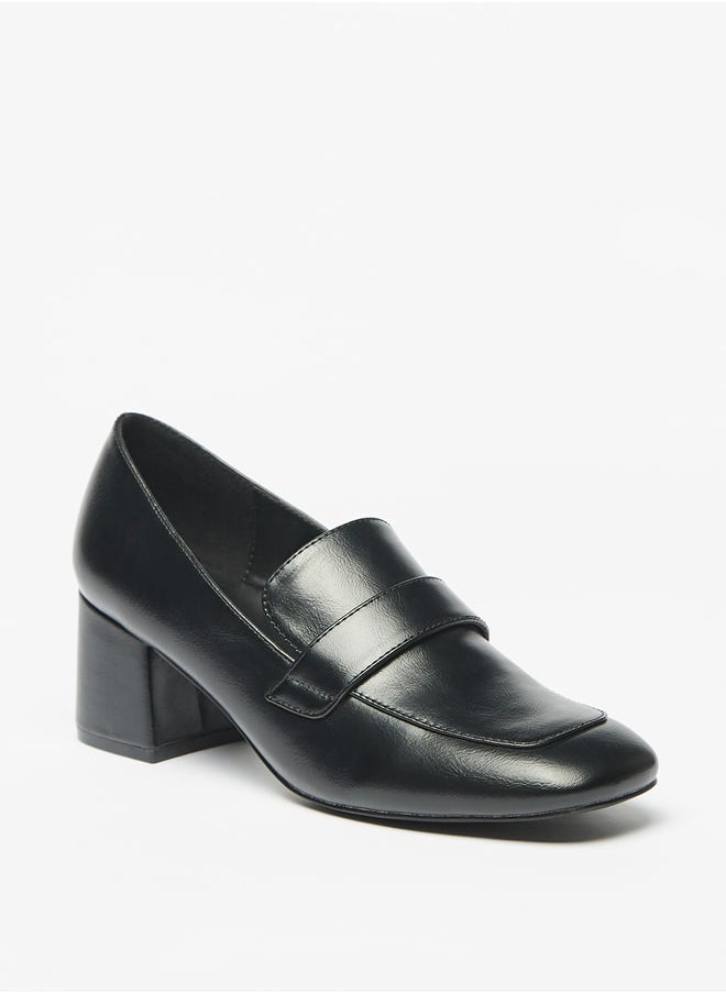 Celeste - Women Solid Slip On Loafers with Block Heels - Image 1