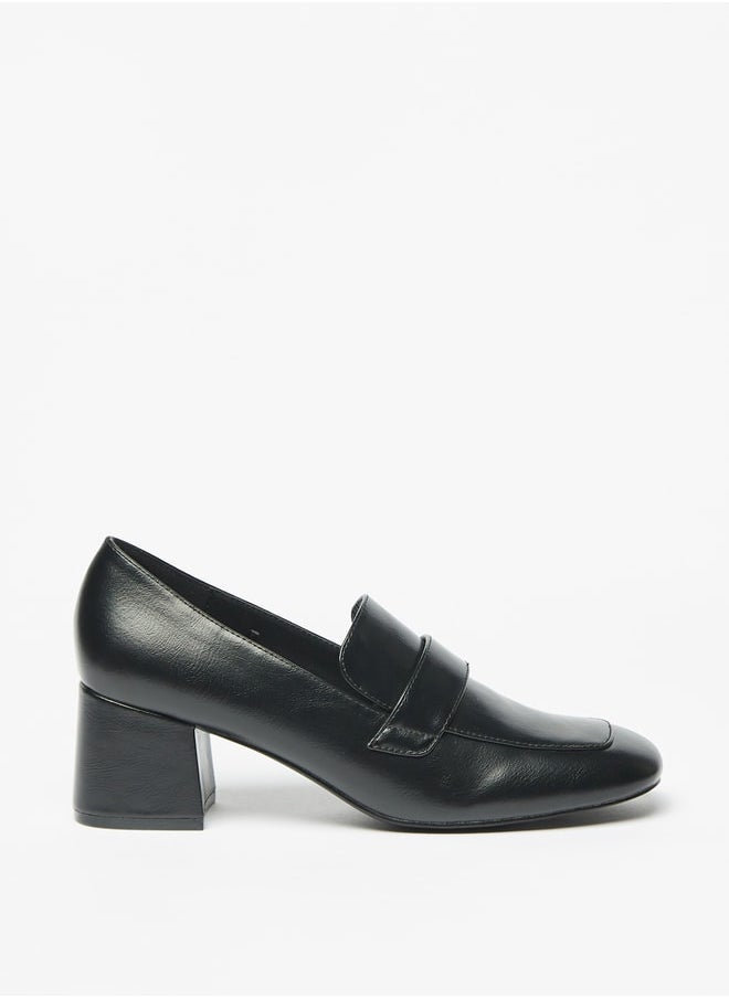 Celeste - Women Solid Slip On Loafers with Block Heels - Image 1