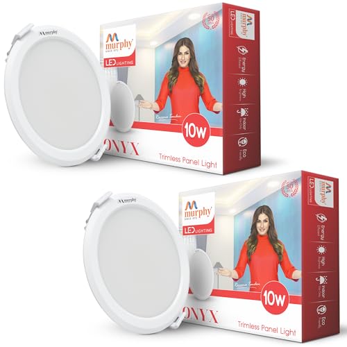 Murphy Trimless Round LED Panel Light – 10W Natural White | Glare-Free, Recessed Ceiling Downlight for Home & Commercial – Pack of 2 - Image 1