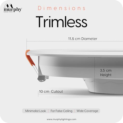 Murphy Trimless Round LED Panel Light – 10W Natural White | Glare-Free, Recessed Ceiling Downlight for Home & Commercial – Pack of 2 - Image 4
