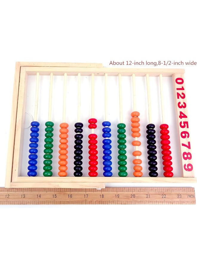 MAGIKON Wooden Counting Number Frame, 10 Rows Abacus for Kids Learning Math (11-1/2-Inch) - Image 1