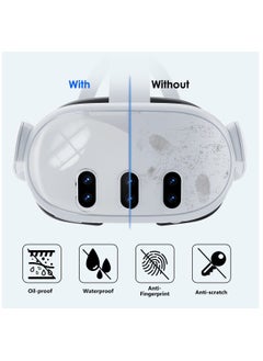 AOLION For Meta Quest 3 Accessories, Protective Shell Cover Compatible with Oculus Quest 3, VR Accessories Included Transparent 1Pcs Shell Cover, 1Pcs Lens Tempered Film, 1Pcs Lens Cover and 1Pcs Joystick Caps  - Image 2