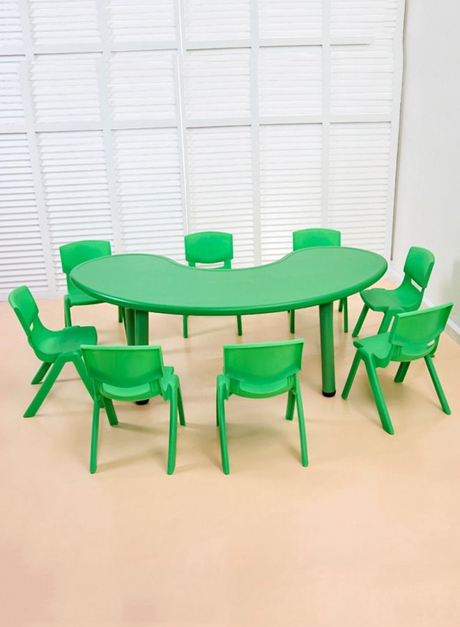 JSAITOYS Kindergarten Ergonomic Moon Shape Tables With Chair Set Children Nursery School - Image 2