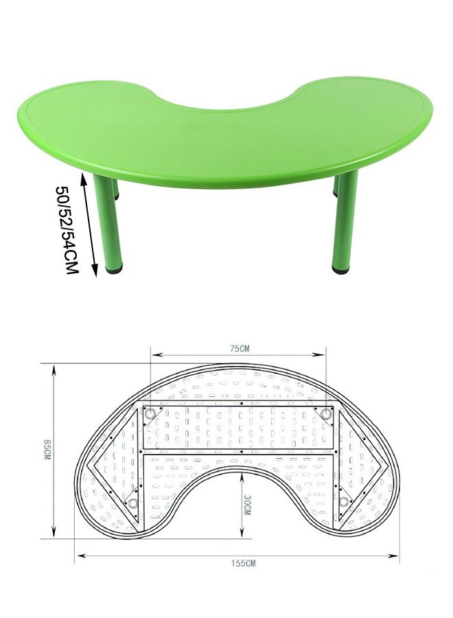 JSAITOYS Kindergarten Ergonomic Moon Shape Tables With Chair Set Children Nursery School - Image 3