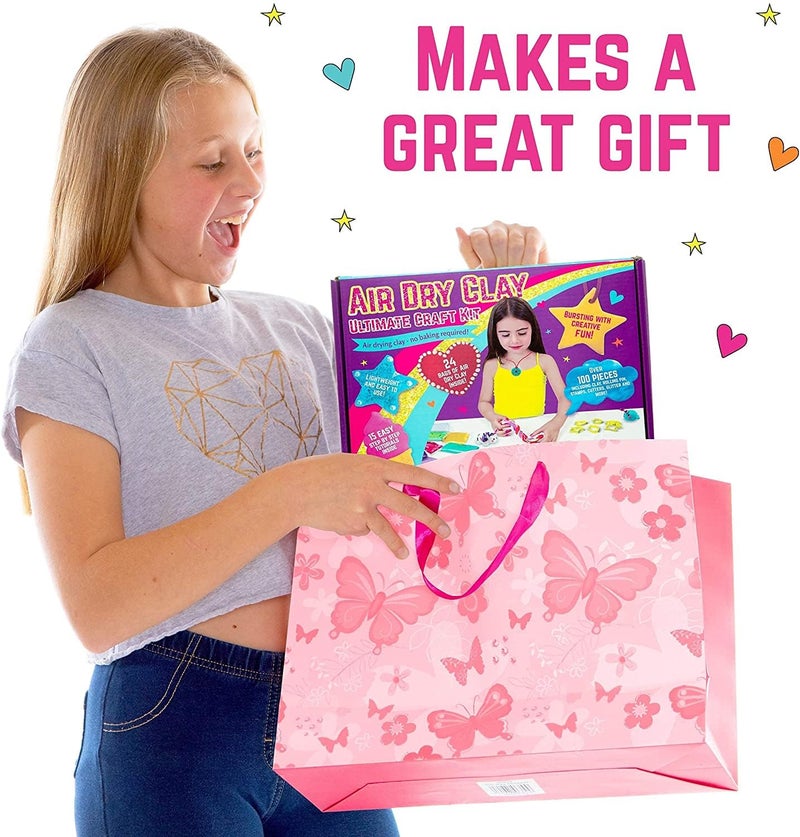 GirlZone Air Dry Clay Ultimate Craft Kit, Over 100 Piece Kids Modeling Clay Set, Air Dry Clay for Kids with No Baking Required, Arts & Crafts for Girls Age 3+ (Regular Size) - Image 2