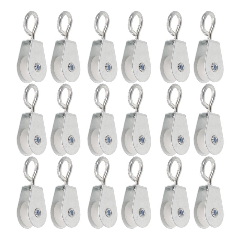 20pcs Heavy Duty Alloy Single Pulley Block for Camping Hiking Mountaineering Loading Lifting - Image 2