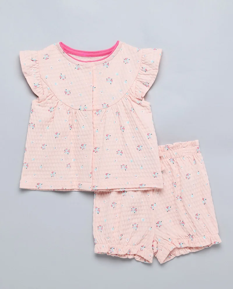 R&B Printed Top and Shorts Set
