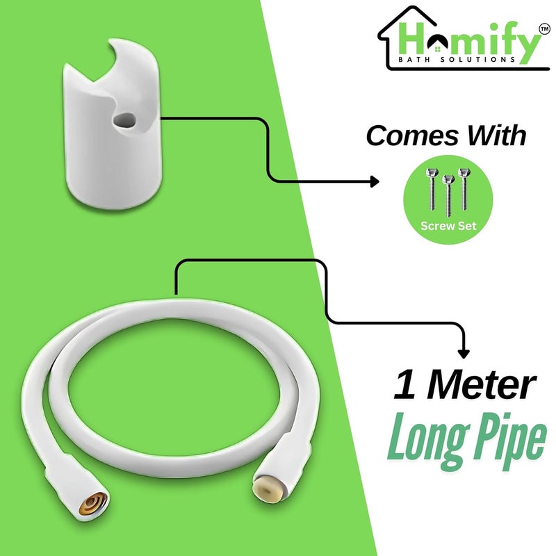 Homify ABS Health Faucet Jet Spray Pack of 2 HighPressure Handheld Bidet Sprayer for Toilet LeakProof with Flexible Hose Commode Seat Shower English Seat Spray DIY Installation - Image 3