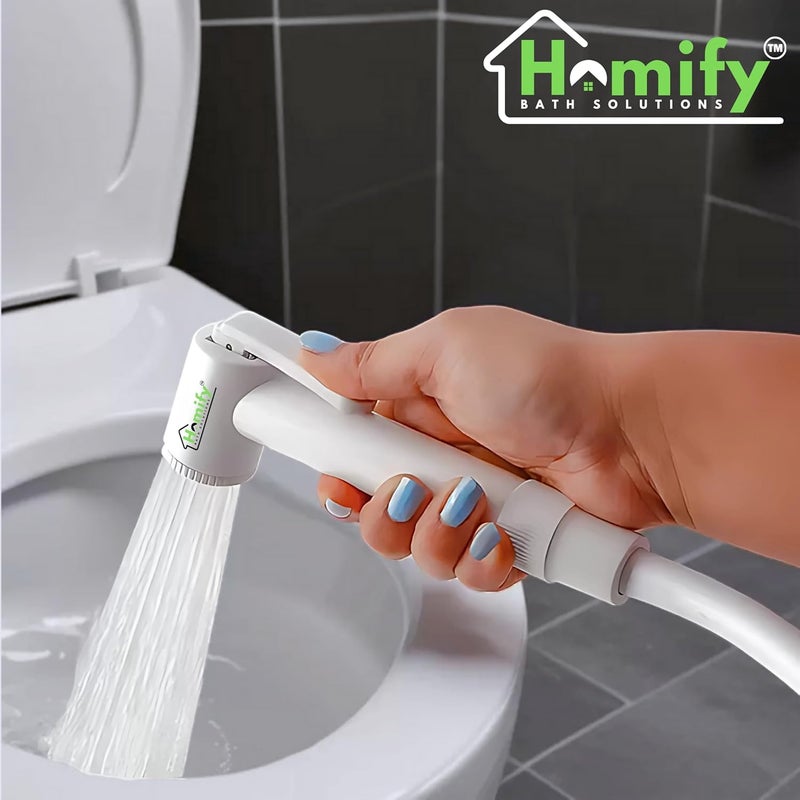 Homify ABS Health Faucet Jet Spray Pack of 2 HighPressure Handheld Bidet Sprayer for Toilet LeakProof with Flexible Hose Commode Seat Shower English Seat Spray DIY Installation - Image 4