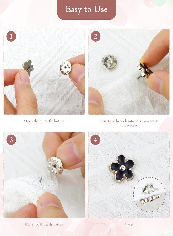 AG E-Com Women Shirt Brooch Pins, Mini Cover Up Enamel Safety Lapel Pins Buttons Sweater Shawl Clips for Crafts Wedding - Image 3