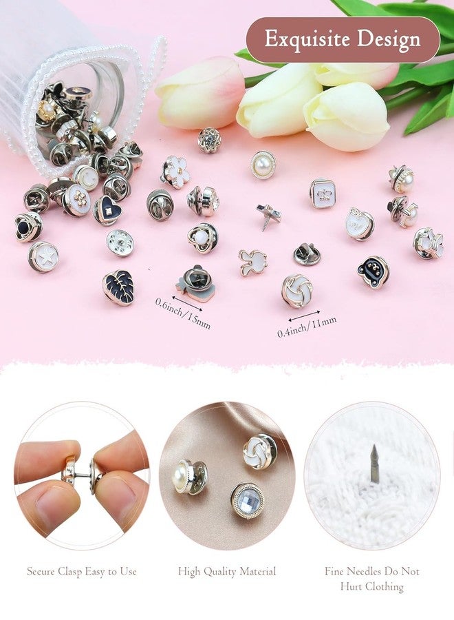 AG E-Com Women Shirt Brooch Pins, Mini Cover Up Enamel Safety Lapel Pins Buttons Sweater Shawl Clips for Crafts Wedding - Image 4