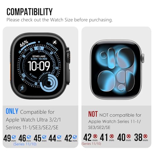 KADES RECOMMENDED by NYT Wirecutter Stainless Steel Band Compatible for Apple Watch Ultra 321 49mm Metal Link Strap for iWatch Series 1110987654SE321 46mm45mm44mm42mmBlack - Image 3
