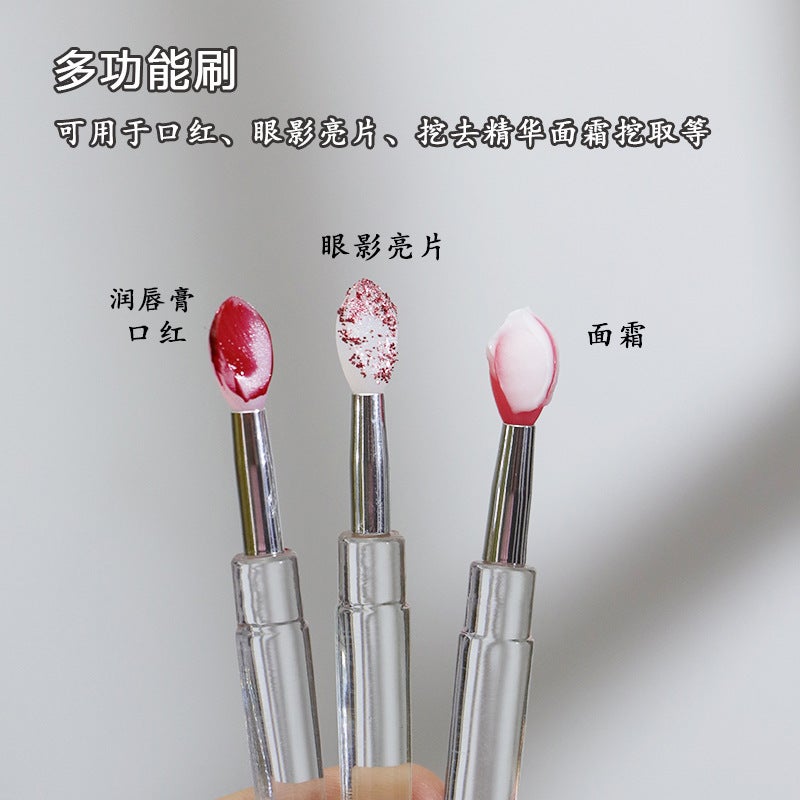 Silicone Lip Brush With Lid Dust Lip Film Brush Lipstick Brush Lipstick Brush Sequin Eye Shadow Brush Portable Multifunctional Brush - Image 4