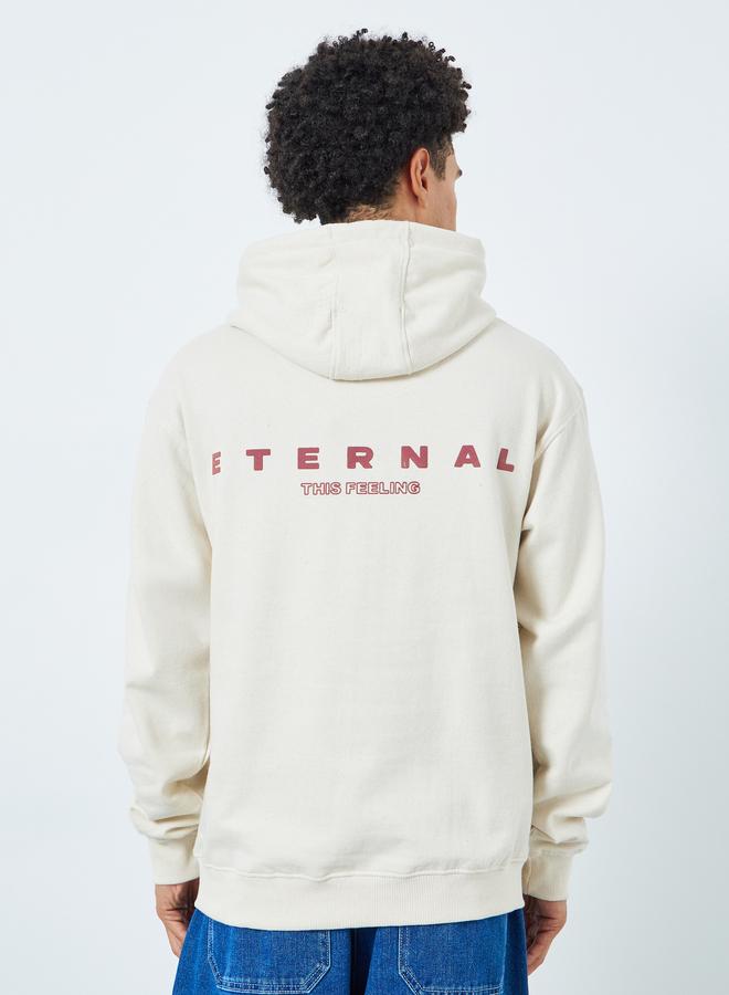 Styli Eco Earth Relaxed Fit Text HD Print Fleece Hoodie - Image 3