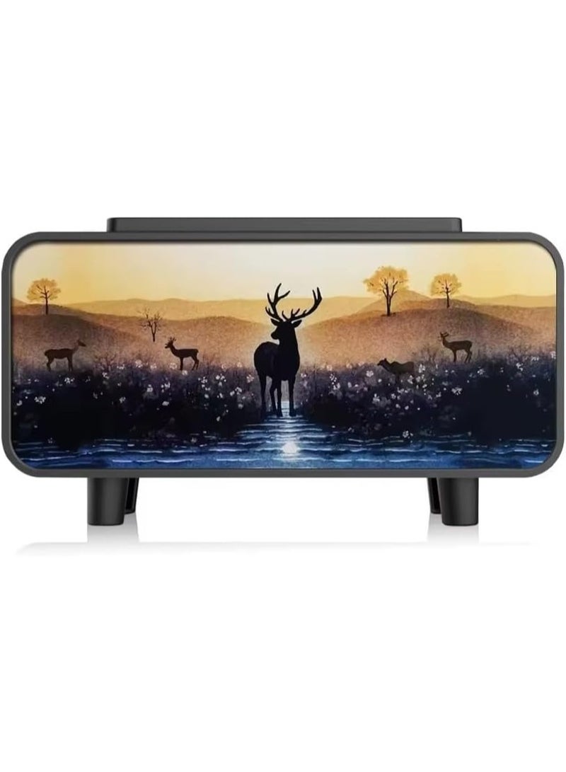 zoba Realistic three-color flame effect fragrance diffuser with LED lighting - Ultrasonic air humidifier - Sea and warm color changing - Stylish decorative design, quiet and safe operation (Gazelle) - Image 1