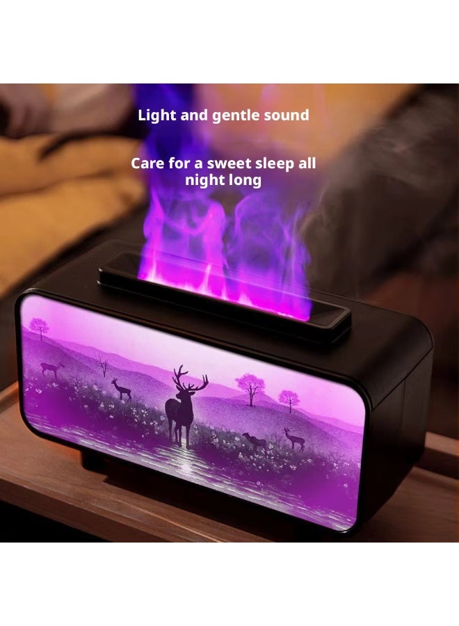 zoba Realistic three-color flame effect fragrance diffuser with LED lighting - Ultrasonic air humidifier - Sea and warm color changing - Stylish decorative design, quiet and safe operation (Gazelle) - Image 4