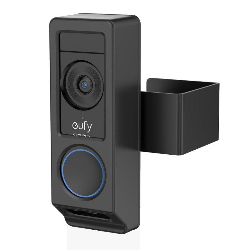 KTCEFE Anti-Theft Video Doorbell Mount for Eufy E340 Camera, No-Drill Adjustable Mounting Bracket Holder Accessories for Eufy Doorbell Camera Mount, Apartment Door Bell Kits for Home Rentals Room (Black) - Image 1