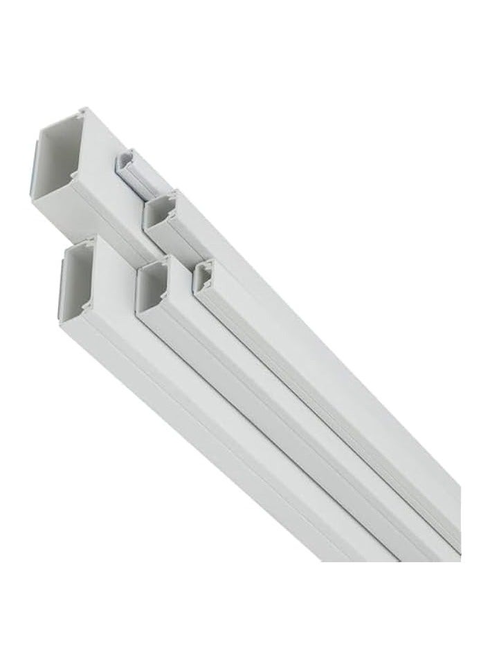 erorex Global Square Cable Box Self Adhesive Pvc Trunking White 95cm x 3pc 16x25mm Wall Cord Cover Concealer On-Wall Wire Paintable Management Raceway To Hide Wires - Pack Of 1 (3Pcs of 16X25X950mm)  - Image 1