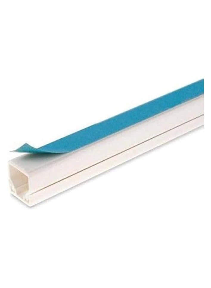 erorex Global Square Cable Box Self Adhesive Pvc Trunking White 95cm x 3pc 16x25mm Wall Cord Cover Concealer On-Wall Wire Paintable Management Raceway To Hide Wires - Pack Of 1 (3Pcs of 16X25X950mm)  - Image 2