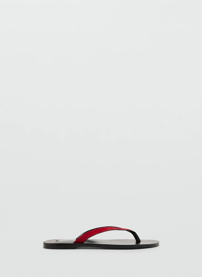 Mango Leather Strap Sandals