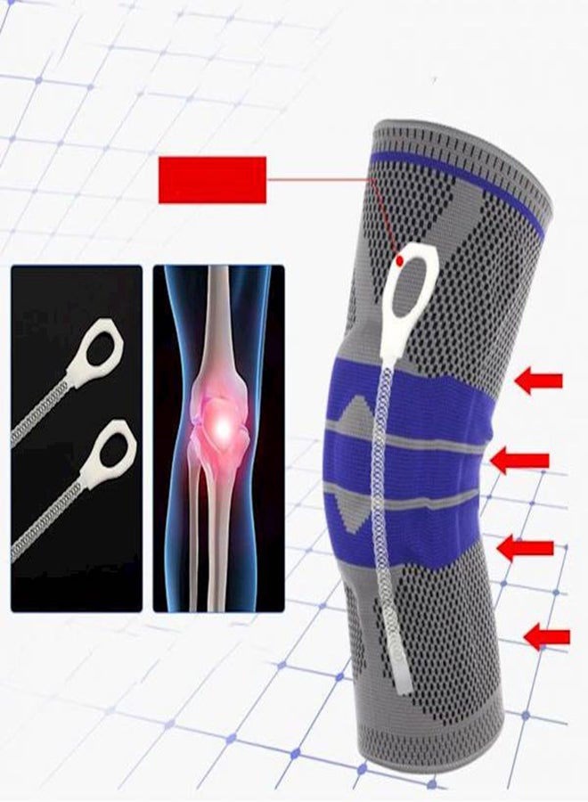 وسادة ركبة دعامة مطاطية للياقة البدنية قابلة للتعديل لحماية عظمة رأس الركبة مع حزام أمان لرياضة الركض من قطعتين - Image 4