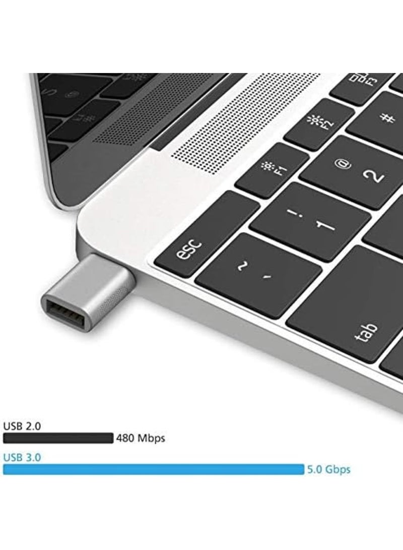 Luckam محول USB C إلى USB (عبوة 2)، محول USB-C إلى USB 3.0، محول USB نوع-C إلى USB، محول Thunderbolt 3 إلى USB أنثوي OTG لجهاز MacBook Pro 2019، MacBook Air 2020، iPad Pro 2020، المزيد من أجهزة Type-C - Image 3