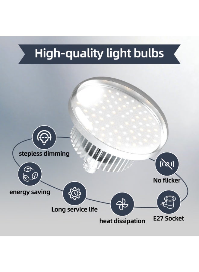 غرانفين طقم إضاءة استوديو التصوير الفوتوغرافي، صندوق إضاءة مكافئ LED قابل للتعتيم بقوة 480 واط مع جهاز تحكم عن بعد، مؤشر تجسيد اللون 85+، 3 درجات حرارة لونية (3000 كلفن - 6500 كلفن)، حامل إضاءة بطول 2 متر وإضاءة عن بعد لتصوير الصور والفيديو - Image 2