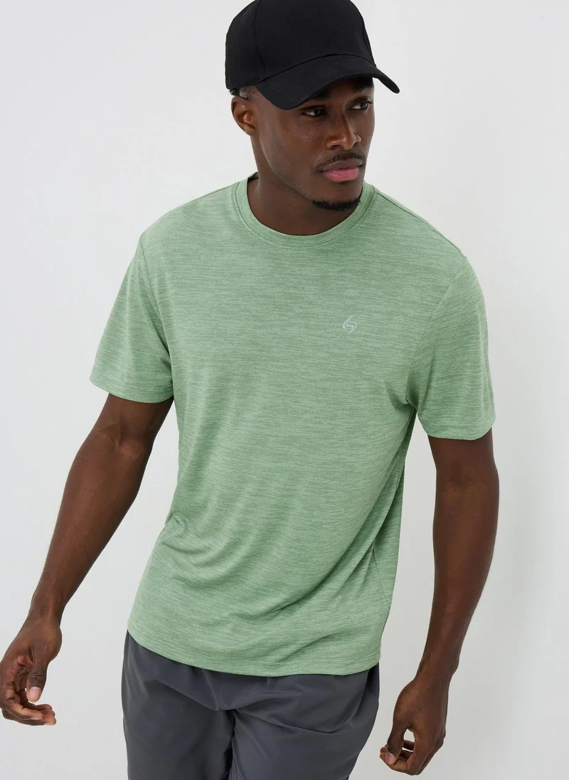 Matalan Souluxe Green Basic 2 Tone T-Shirt