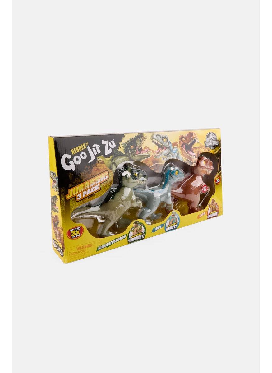 JURASSIC WORLD 3 Pack Heroes of Goo Jit Zu Action Figure 41468, Olive  - Image 3