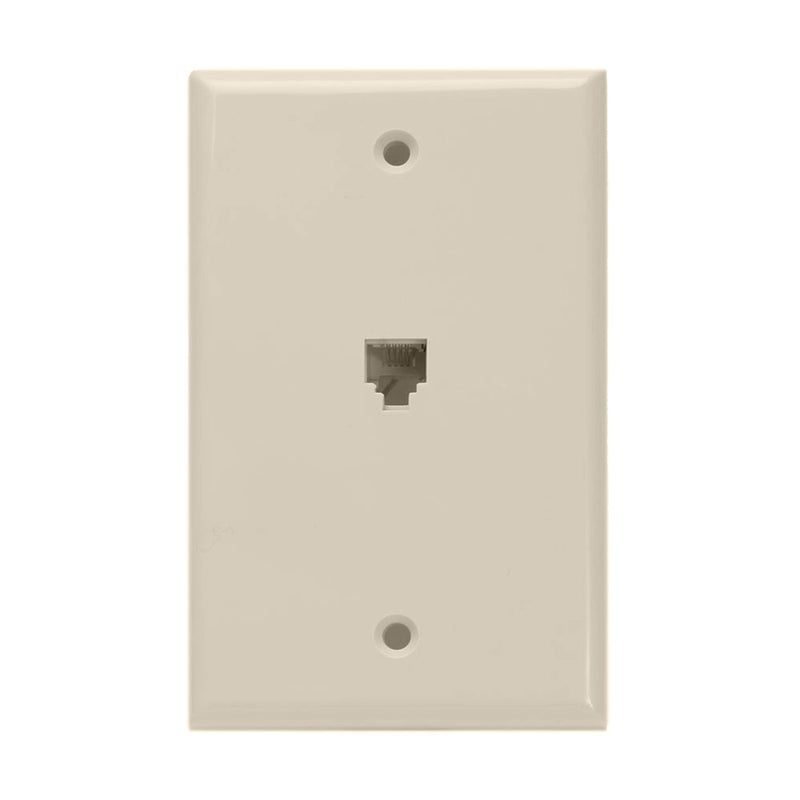 Leviton مقبس الهاتف القياسي من ليفيتون، 6P4C، أطراف براغي، 40249-T، لوز خفيف - Image 4