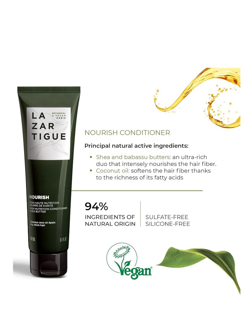 Lazartigue Lazartigue Nourish Conditioner, Enriched with Shea Butter, Intensely Nourishes & Softens Dry Hair, Easier to Detangle, Lastingly Disciplined, Shiny, Vegan 5.1 fl Oz  - Image 2