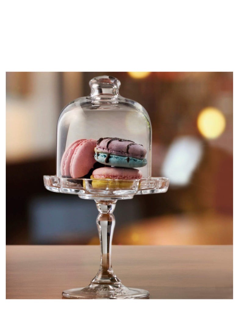 Y&D 2 PCS Mini Cake Domes Cookie Display Cake Holder Cake Stand Decorative Candlestick  Cake Plate Dome Cover Fruit Glass Cover Shield for Birthday Wedding - Image 3