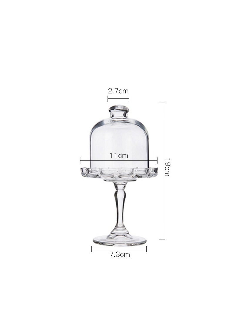 Y&D 2 PCS Mini Cake Domes Cookie Display Cake Holder Cake Stand Decorative Candlestick  Cake Plate Dome Cover Fruit Glass Cover Shield for Birthday Wedding - Image 4
