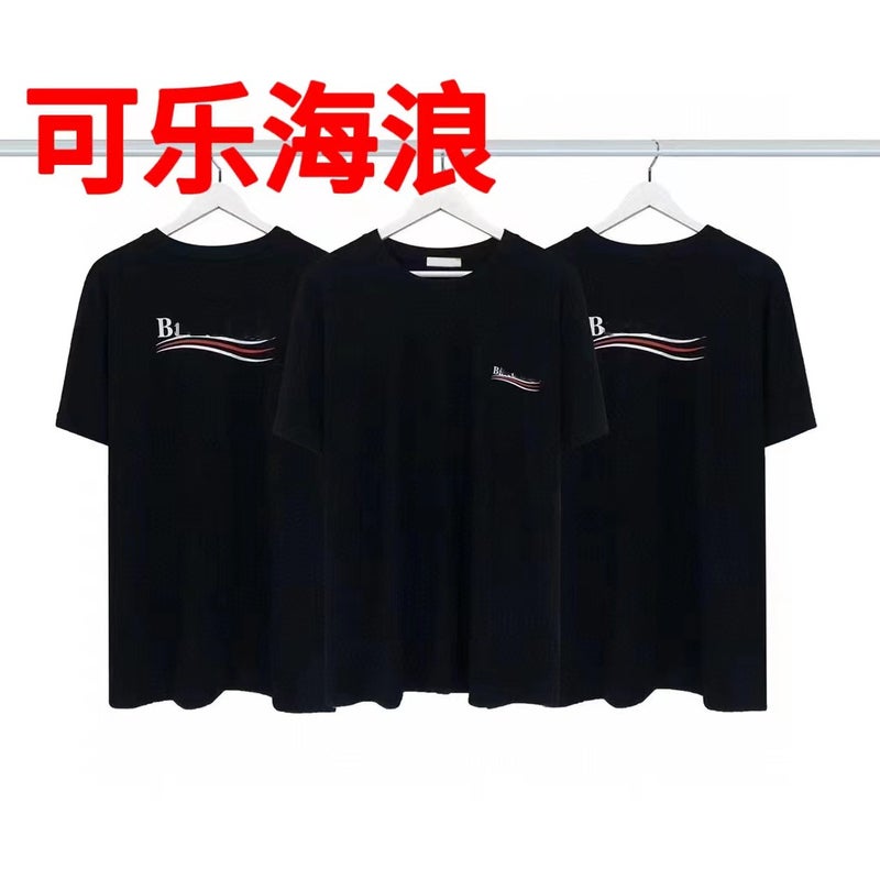 24Ss New Round Neck Short-Sleeved Classic Cola Wave Casual Loose Men And Women Couple Tops Trendy Tee Summer T-Shirts - Image 4
