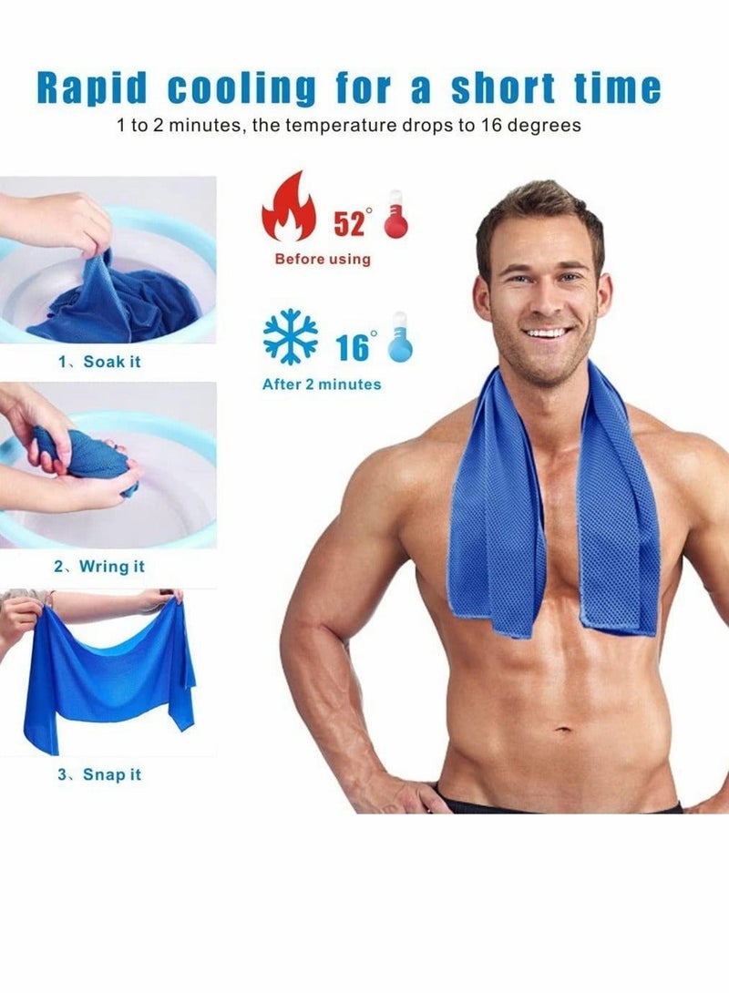 Cooling Towels, 4 Pack Ice Towel, Mesh Cooling Towel, Soft Breathable Chilly Towel, Ice Towel for Neck, Microfiber Towel, for Yoga, Golf, Sport, Running, Gym, Workout, Camping, Fitness, 30 * 80 cm - Image 5