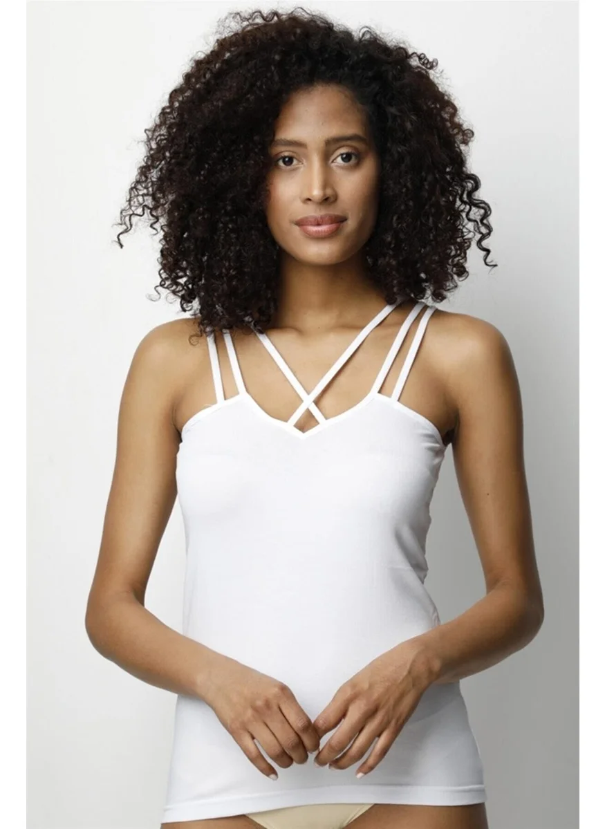 كوتا 6306 Women's Undershirt with Lycra Cross Straps and Piping