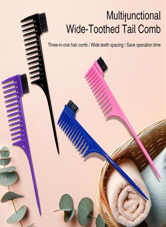 Kootinn 4pcs Hair Styling Comb Set for Men and Women: Wide Tooth & Straightening Combs for Styling, Parting & Braiding - Image 2